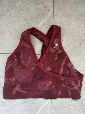 Gymshark Burgundy Camo Sports Bra